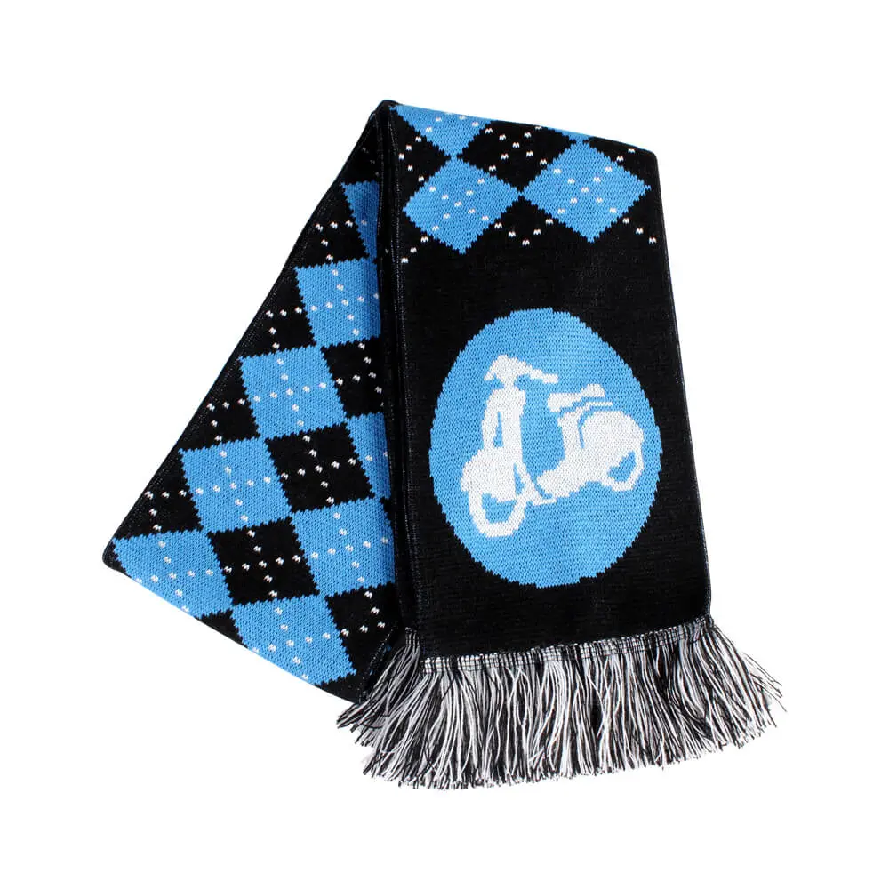Scooter Hooligan Scarf (Blue Argyle) 1