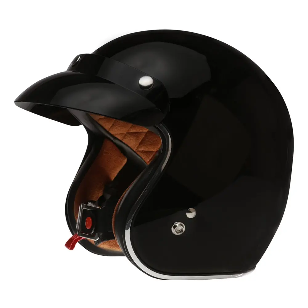 Prima Helmet (Black, 3/4 Open Face); Genuine Color Matched 1