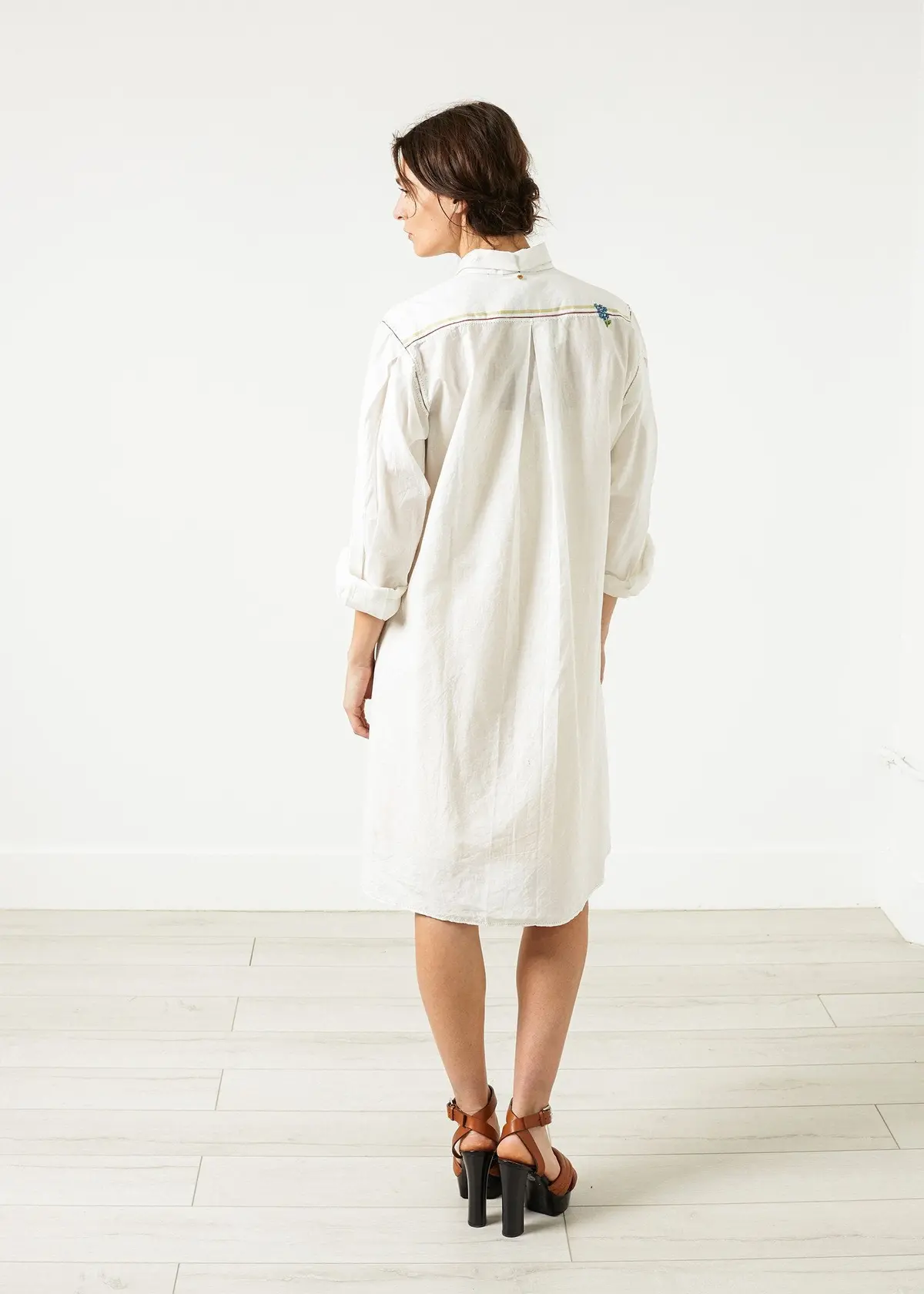 Pleated Sleeve Tunic In White 6