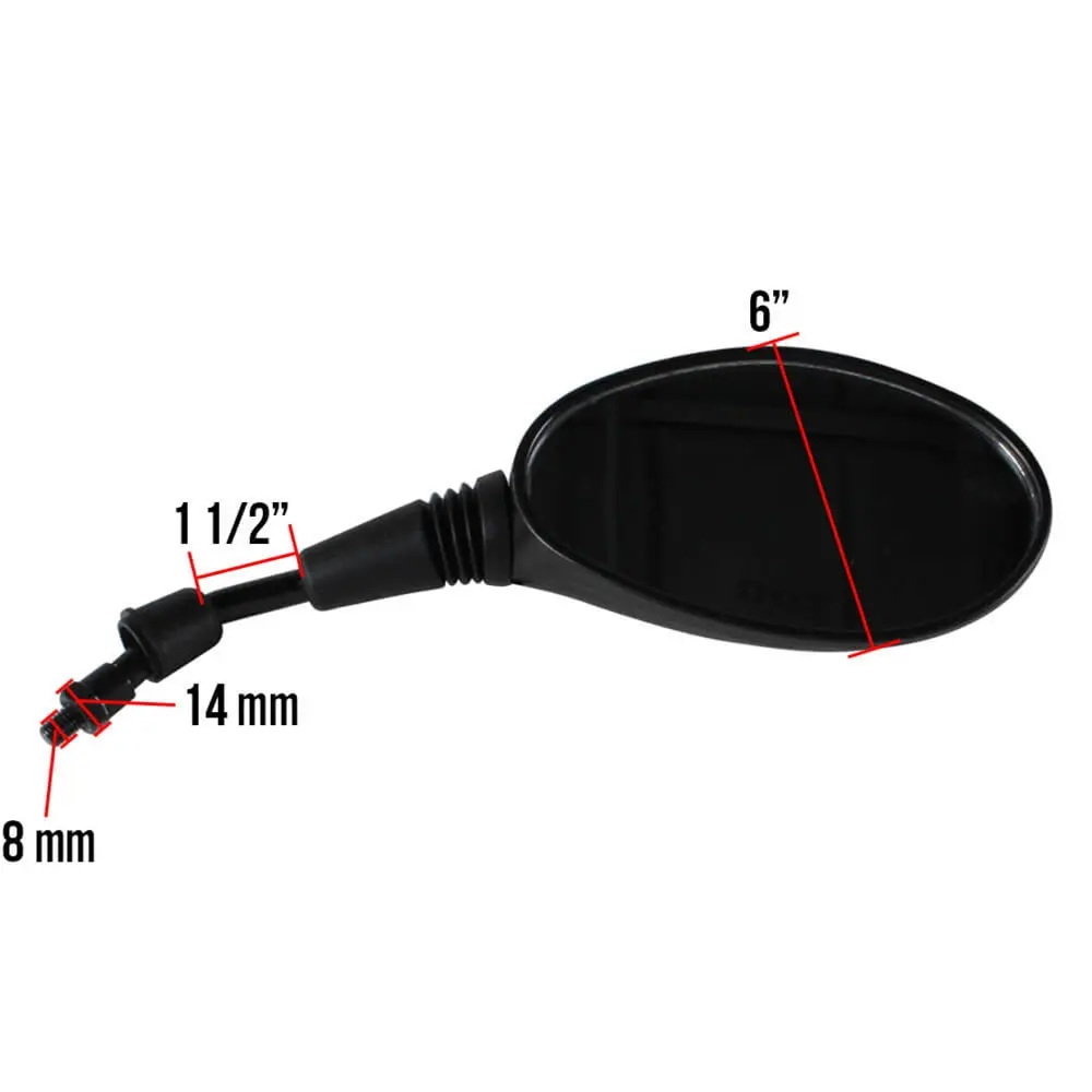Right Mirror (Black); Csc Go., Qmb139 Scooters 1