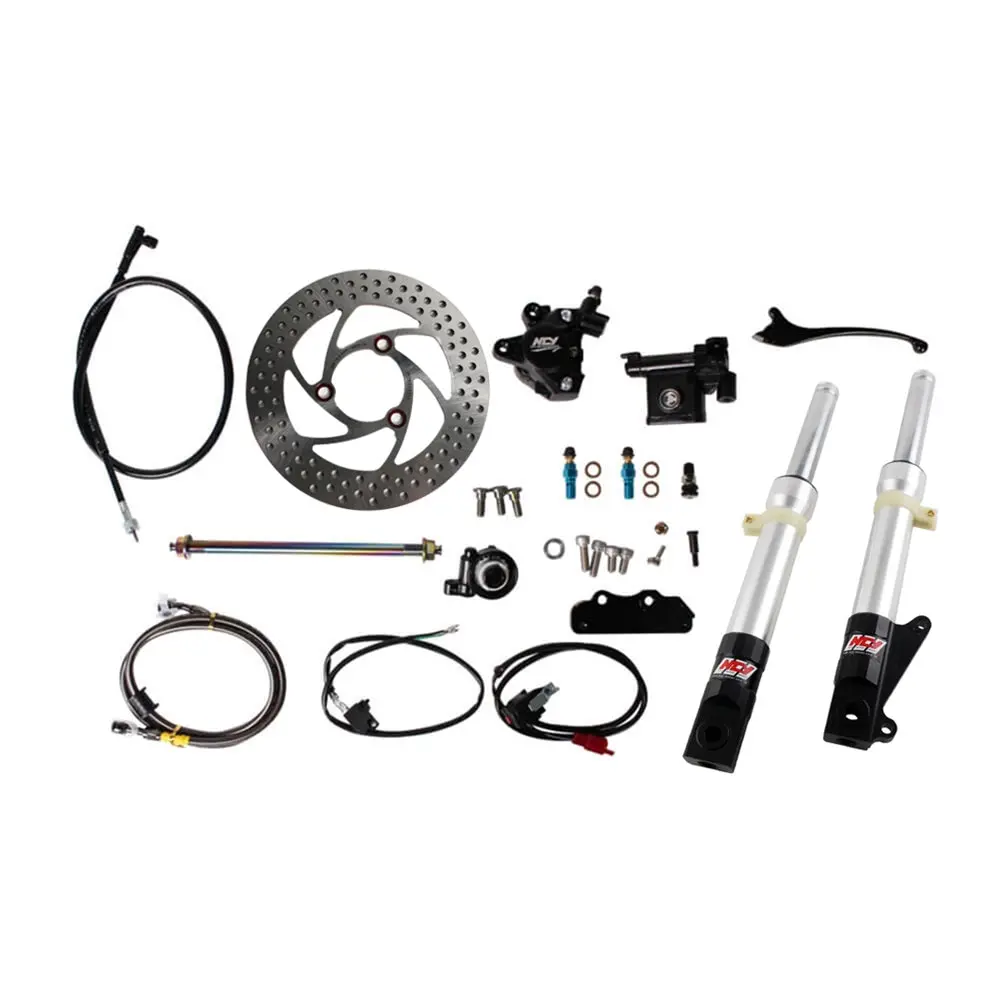 Ncy Front End Kit (Silver Forks, No Rim); Honda Ruckus 1