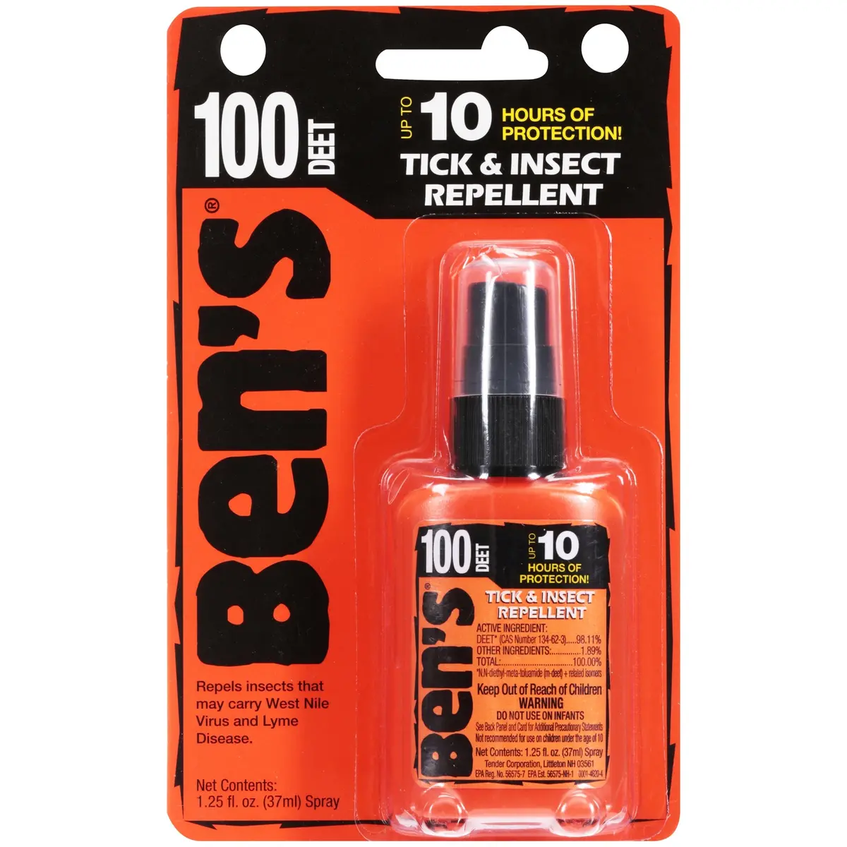 Ben's 100 Tick & Insect Repellent 1.25 Oz. Boxed Pump Spray 1