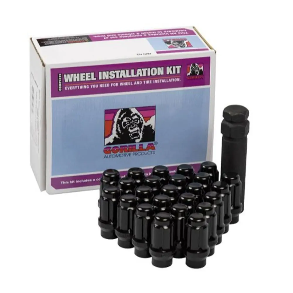 Gorilla - M12 X 1.50 Et 6-Lug Spline Wheel Lug Kit (Black) 1
