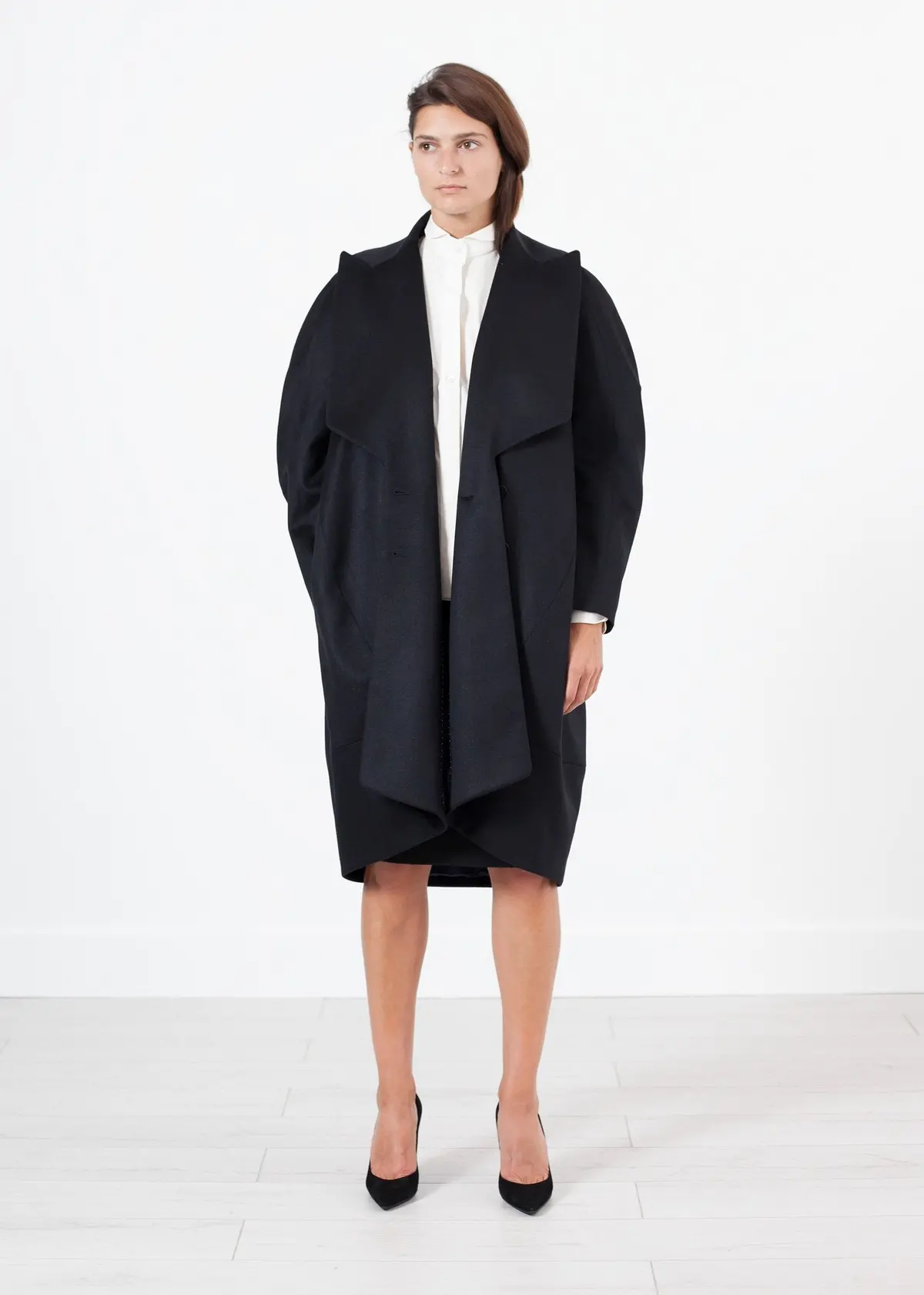 Shahmeena Cocoon Coat In Black 2