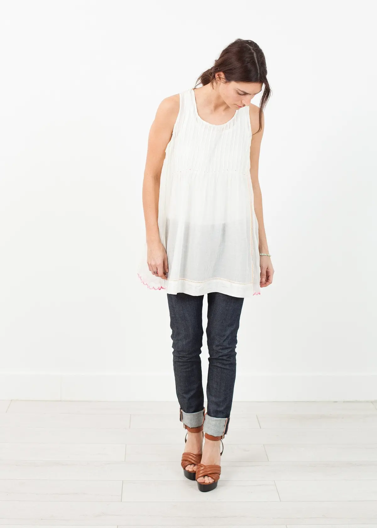 Babydoll Tank In White 1