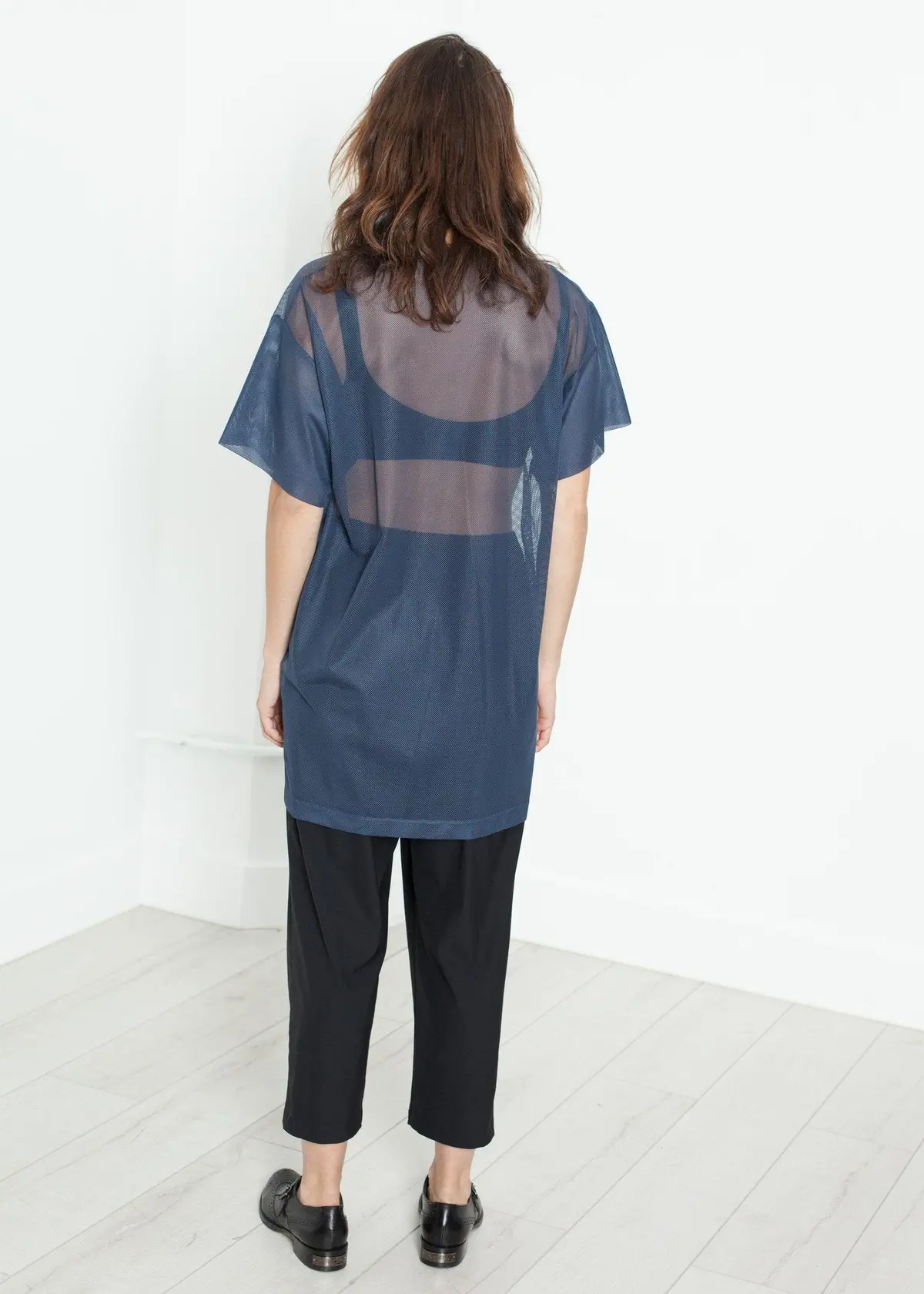 Mesh Over Tee In Navy 3
