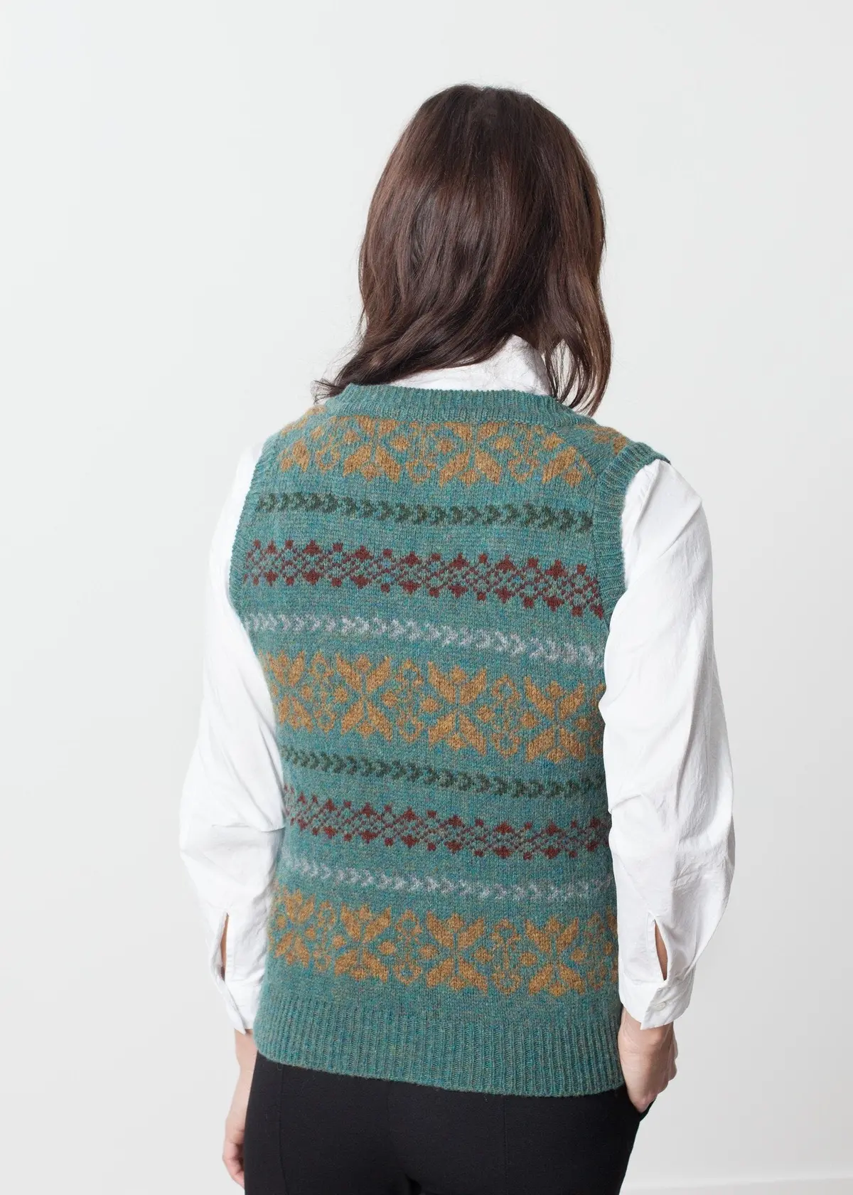 Fair Isle Vest In Army 6