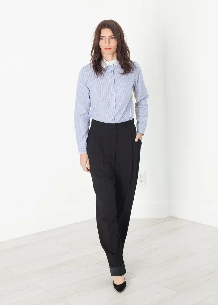 Contrast Cuff Pant In Black 1