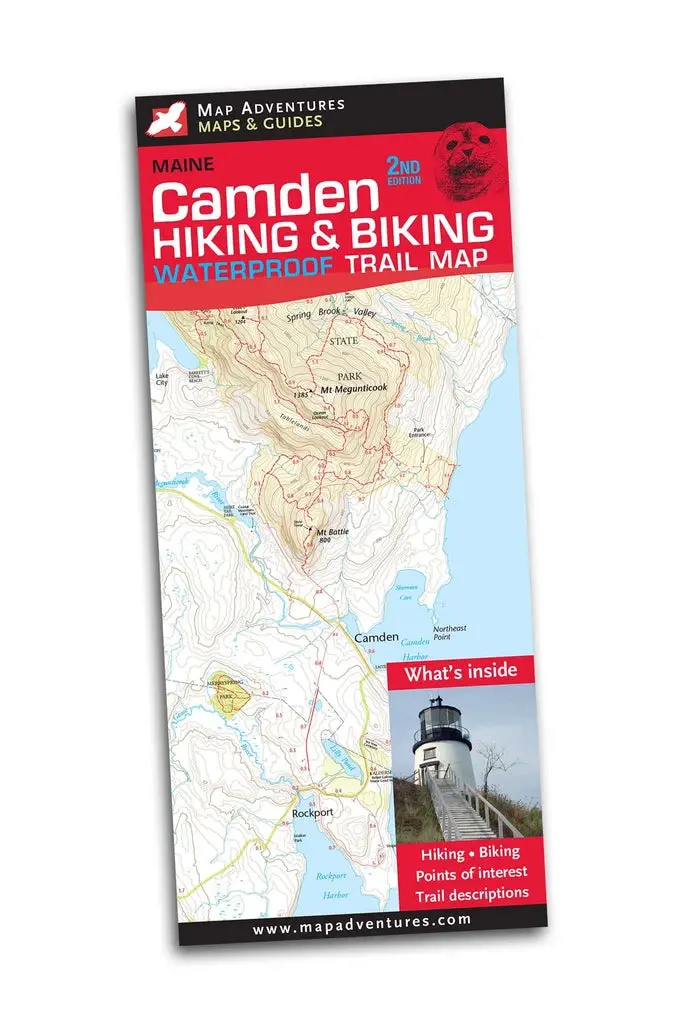 Camden Hills Hiking & Biking Waterproof Trail Map 1