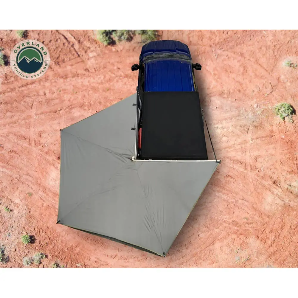 Overland Vehicle Systems - Hd Nomadic 270 Lt Awning - Driver Side - Dark Gray With Black Travel Cover Universal 1