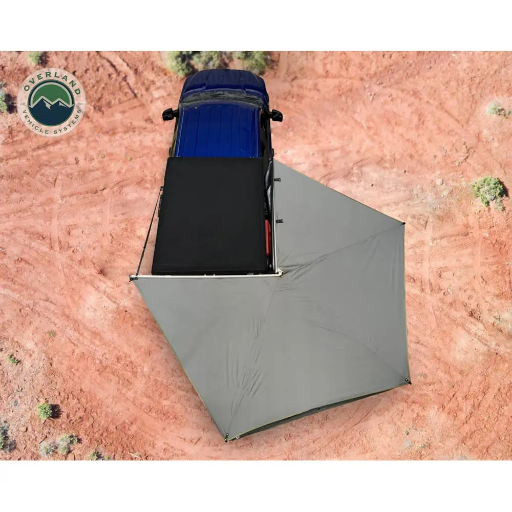 Overland Vehicle Systems - Hd Nomadic 270 Lt Awning - Passenger Side - Dark Gray With Black Travel Cover Universal 1