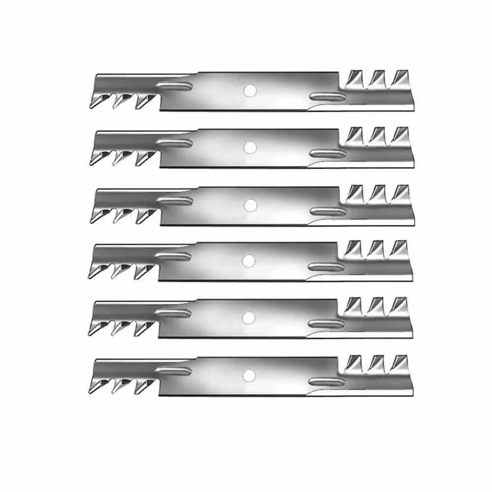 (6) Toothed Mulching Mower Blades Wright Mower 61" Deck Replaces 71490003 1