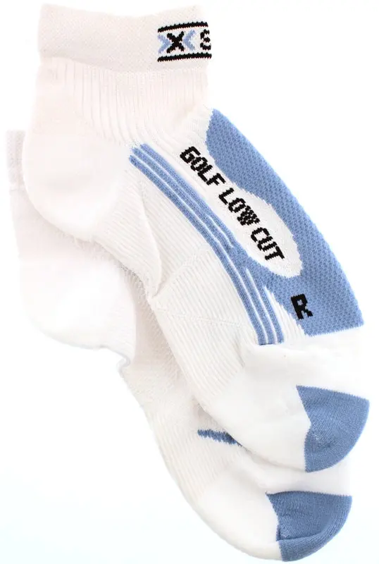 X-Socks Golf Low Cut Women's Msrp $32 Us 4.5 - 5.5 Eu 35 - 36 Pr White Blue New 1