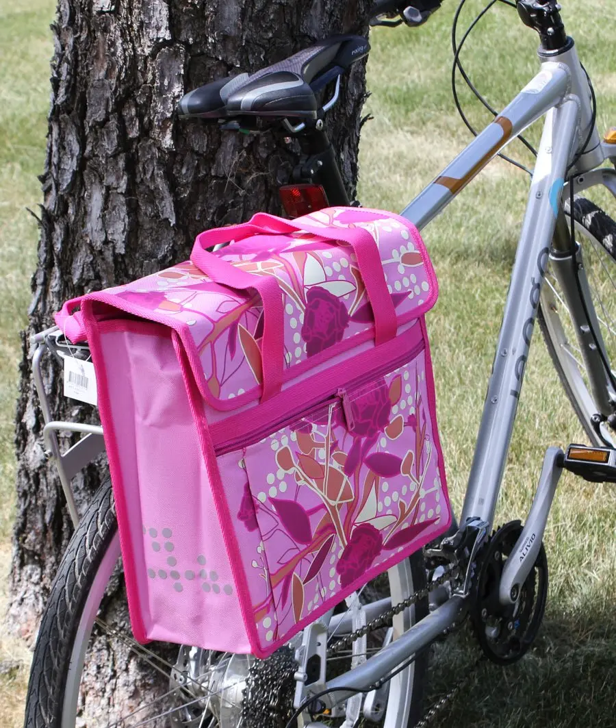 Fastrider Shopper Peony Bike Pannier/Bag Pink 17.5L Water Resistant Single New 1