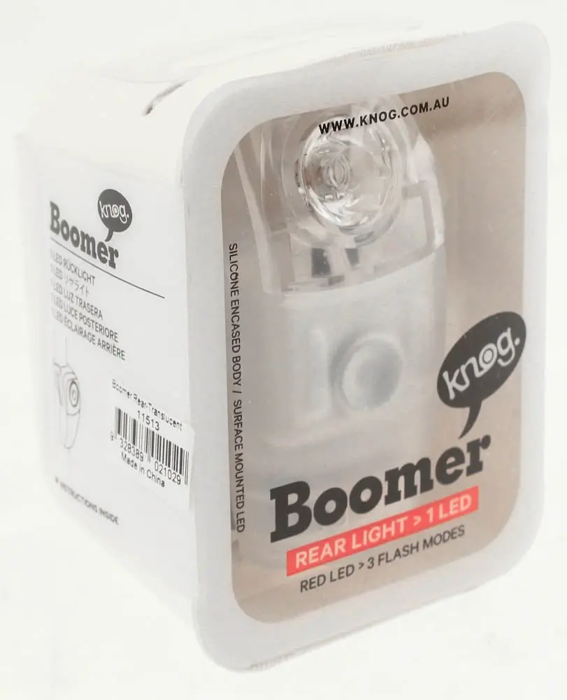 Knog Boomer 1 Red Led Bike Rear Light Translucent 7 Lumens 3 Mode 600M Vis New 1
