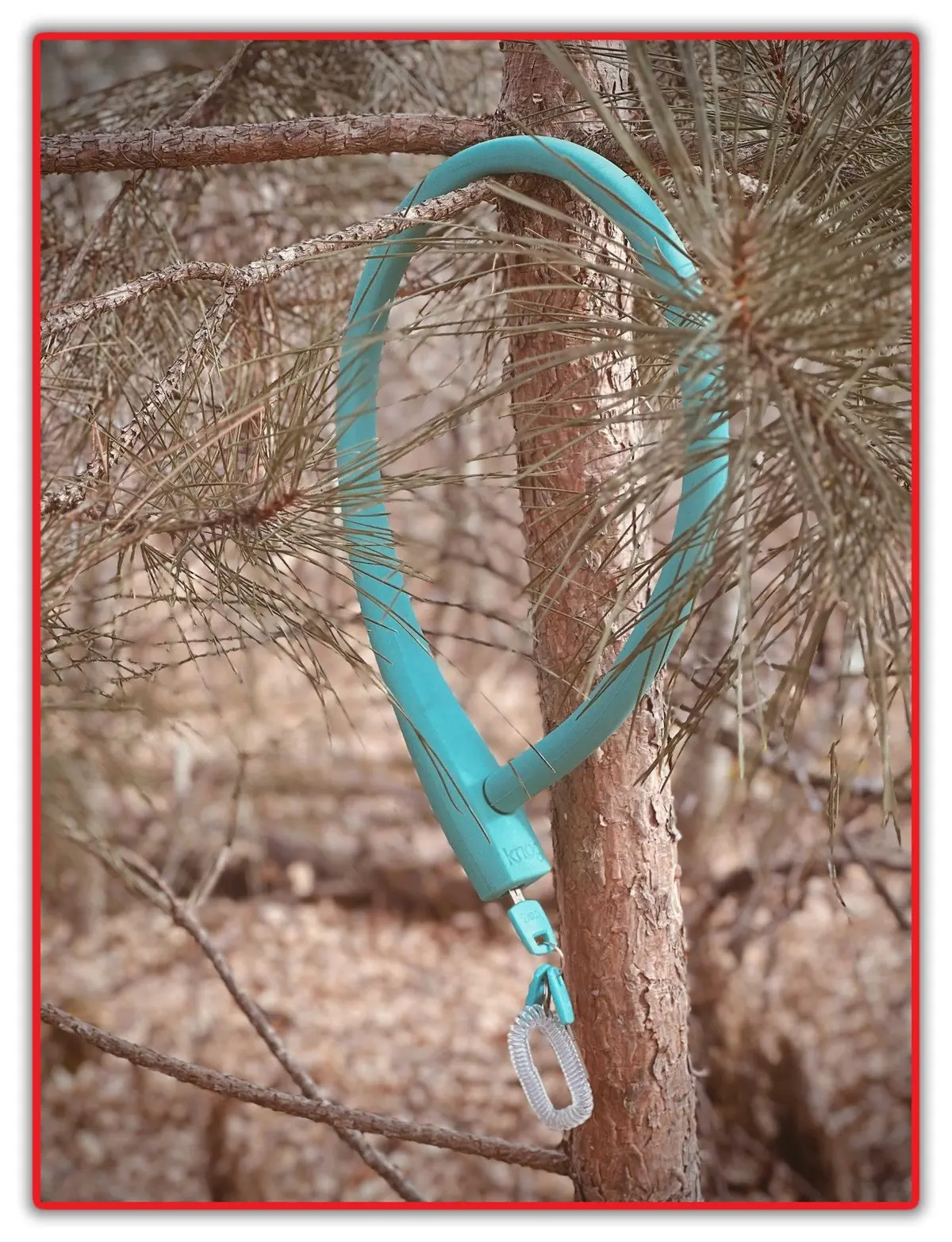 Knog Kransky 880Mm Cable Bike Lock With Bracket Turquoise Silicone Steel New 1