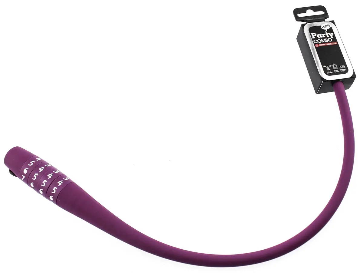 Knog Party Combo 620Mm Combination Bike Lock Braided Steel Grape Purple New 1