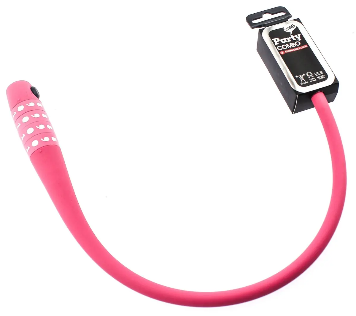 Knog Party Combo 620Mm Combination Bike Lock Braided Steel Rose Pink New 1