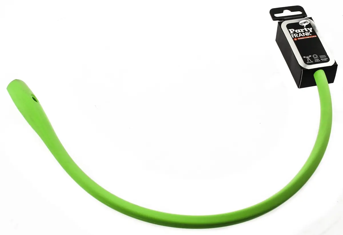 Knog Party Frank 620Mm Cable Bike Lock With Bracket Lime Green Keyed Steel New 1