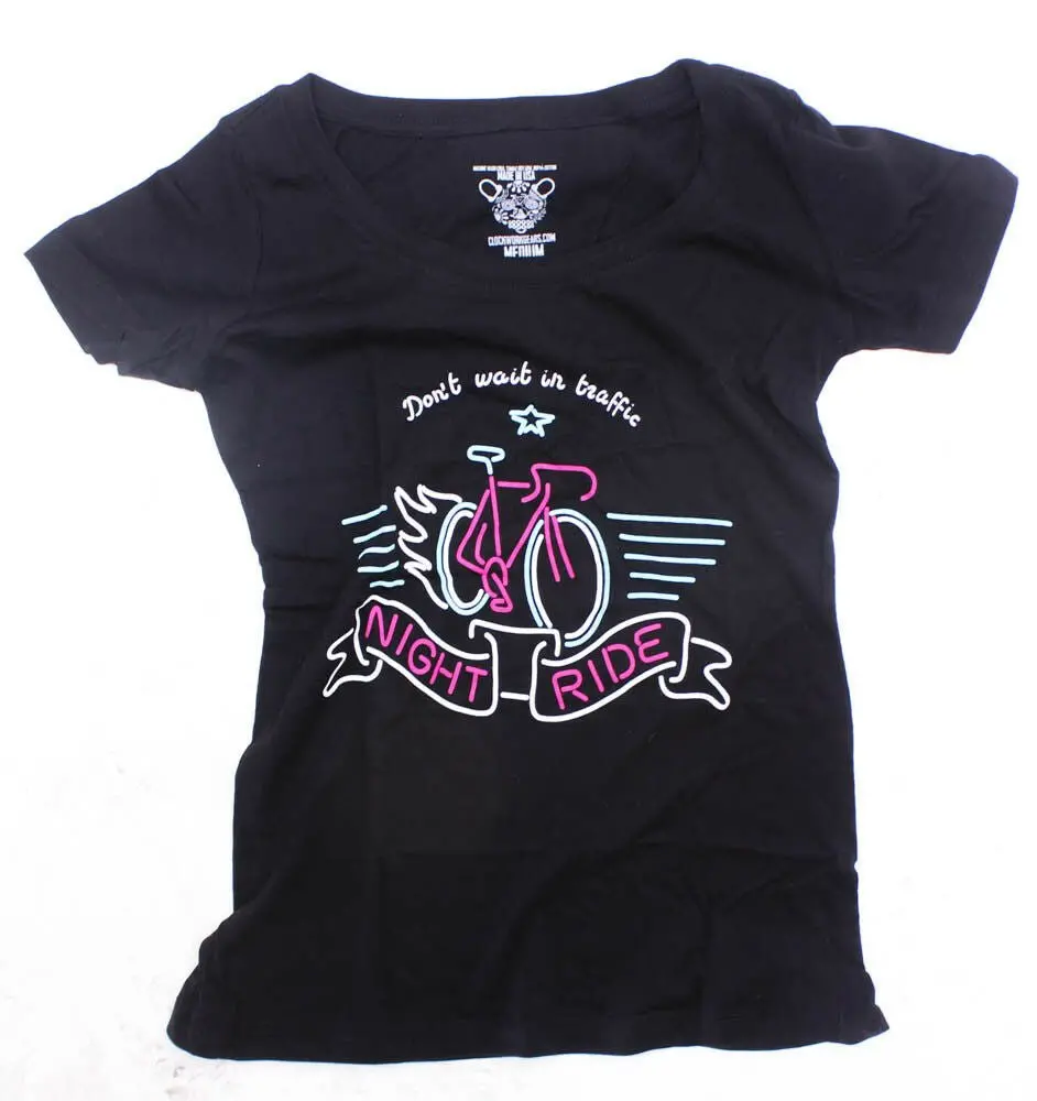 Clockwork Gears Don't Wait Lg Women T-Shirt Short Sleeve Black Cotton V-Neck New 1
