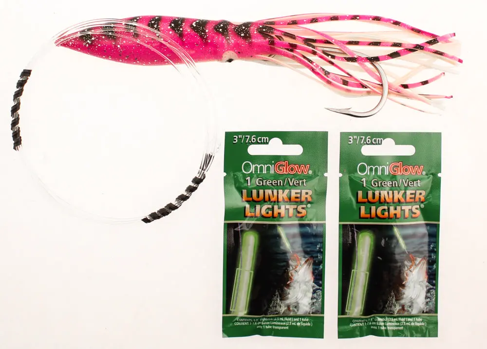 Tgt Night Bars Bioluminescent Glowing Squid Lure Pink Bait Omni Glow Lights New 1