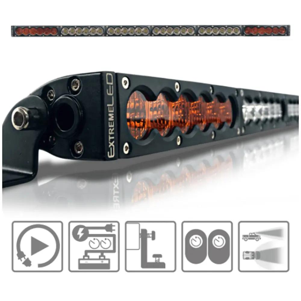 Extreme Led - 38" X6s Slim Amber/White 180W Led Light Bar & Harness 1