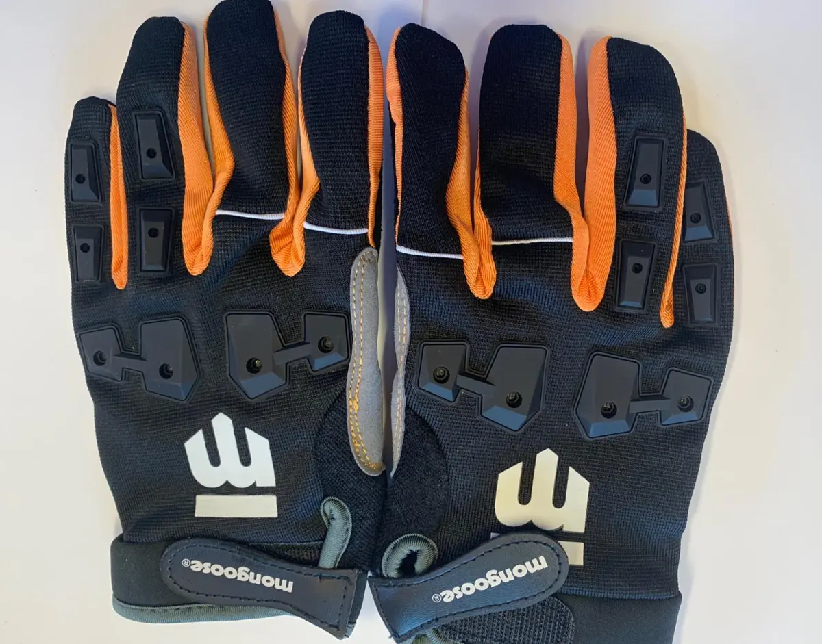 Mongoose L/Xl Full Finger Bike Bicycle Padded Gloves Black Bmx Mountain New 1