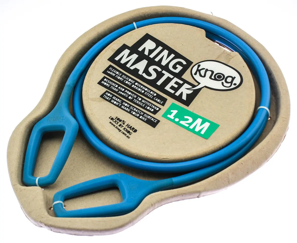 Knog Ring Master 1.2M Bike Cable Bike Silicone Over-Moulded Blue 10Mm Steel New 1
