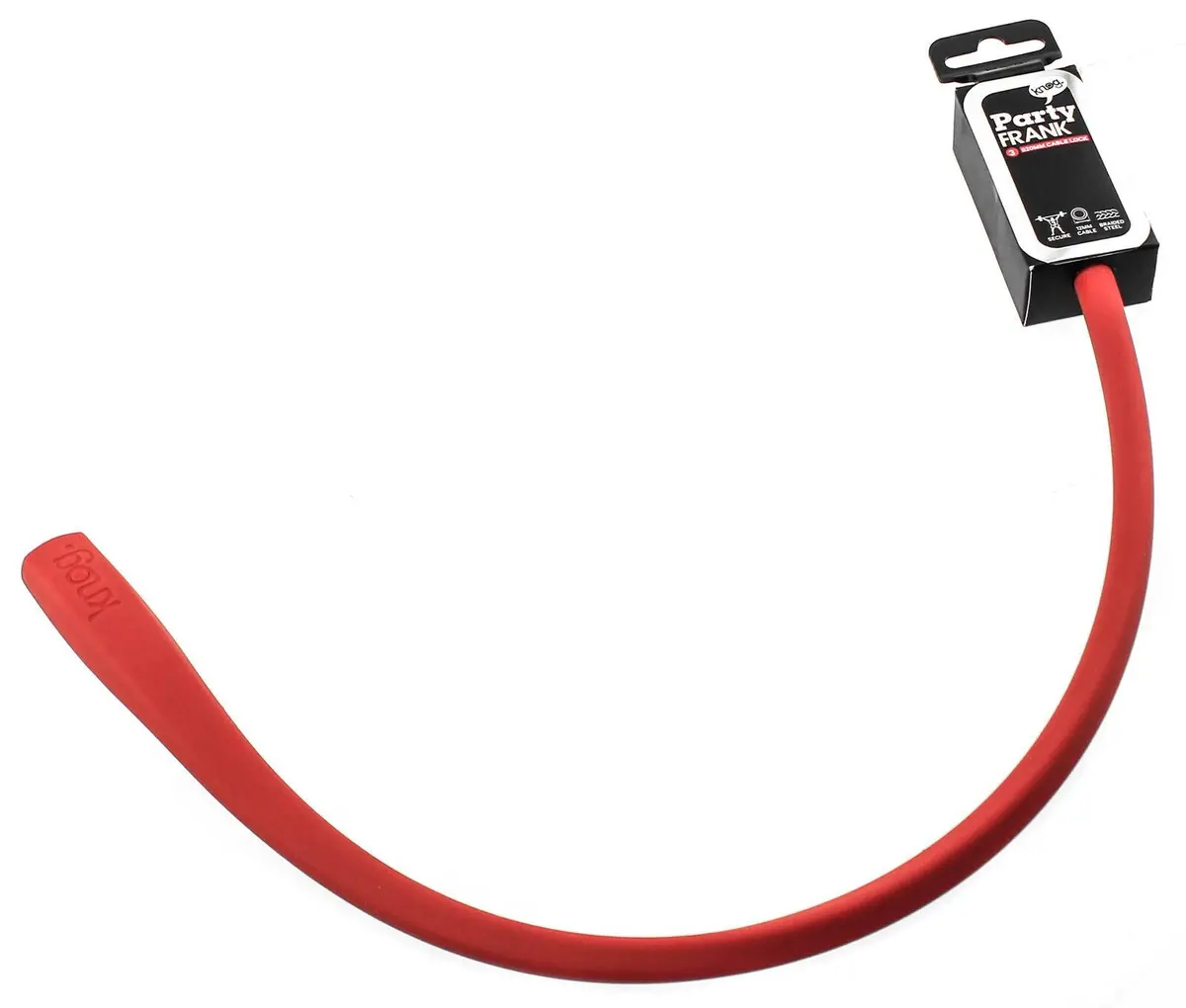 Knog Party Frank 620Mm Cable Bike Lock With Bracket Red Keyed Steel New 1