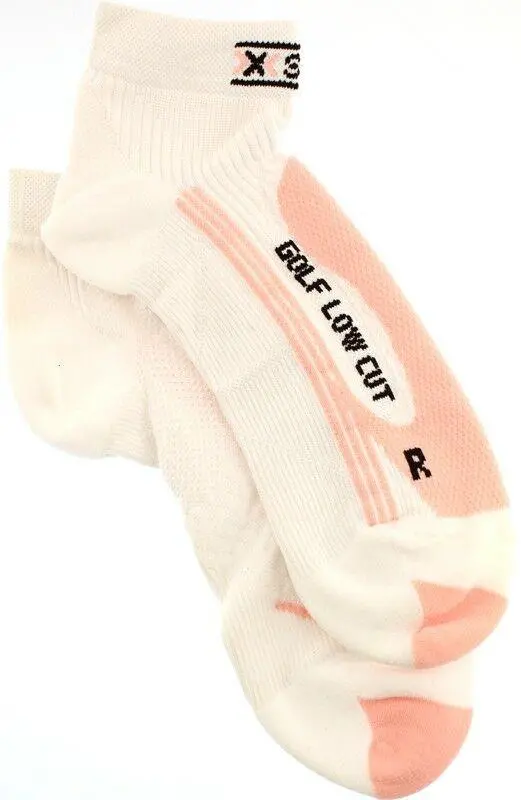 X-Socks Golf Low Cut Women's Msrp $32 Us 7.5 - 9 Eu 39 - 40 Pair White Pink New 1