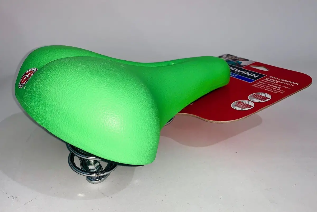 Schwinn Eco Comfort Spring Suspension Bike Seat Lime Green Bike Saddle Seat New 1