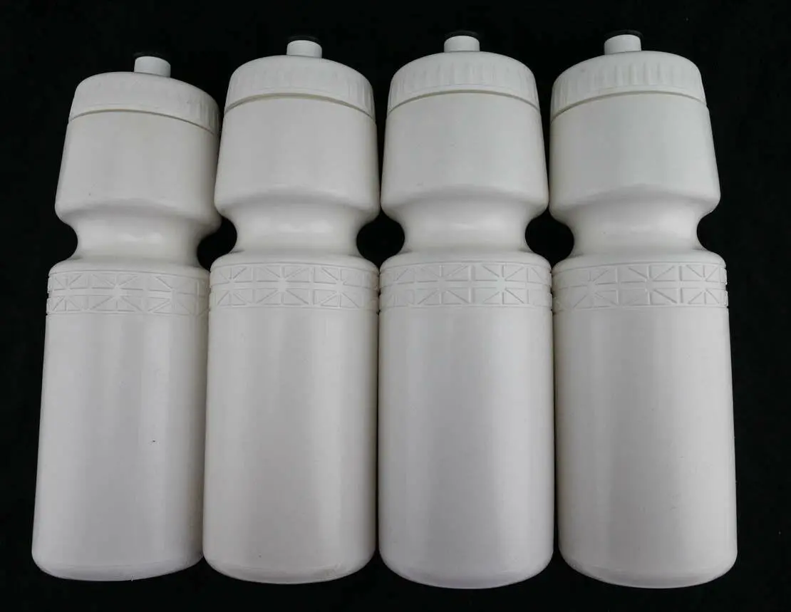 4 Qty 22Oz Ounce Bicycle Water Bottles Screw Cap White New 1