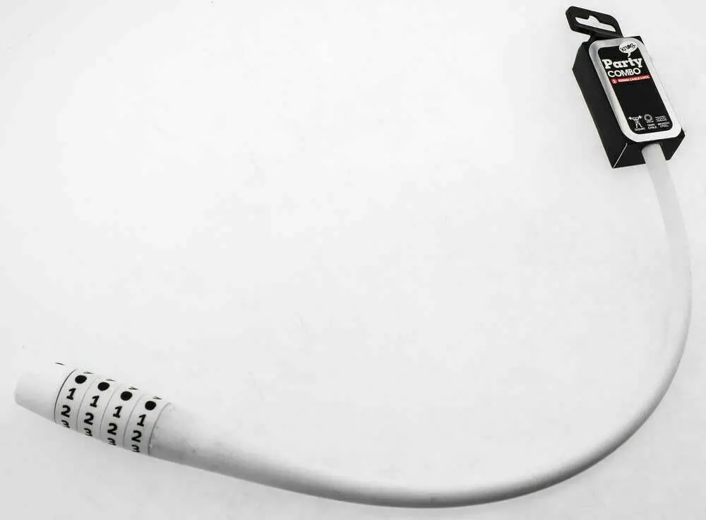 Knog Party Combo 620Mm Cable Combination Bike Lock Braided Steel White New 1