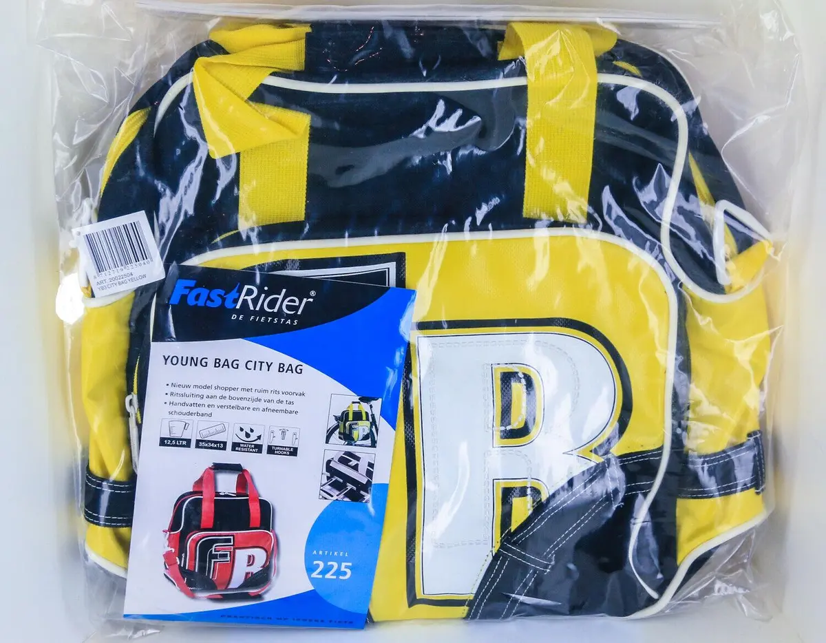 Fastrider Young City Pannier Bike Bag 12.5L Water Resistant Black / Yellow New 1