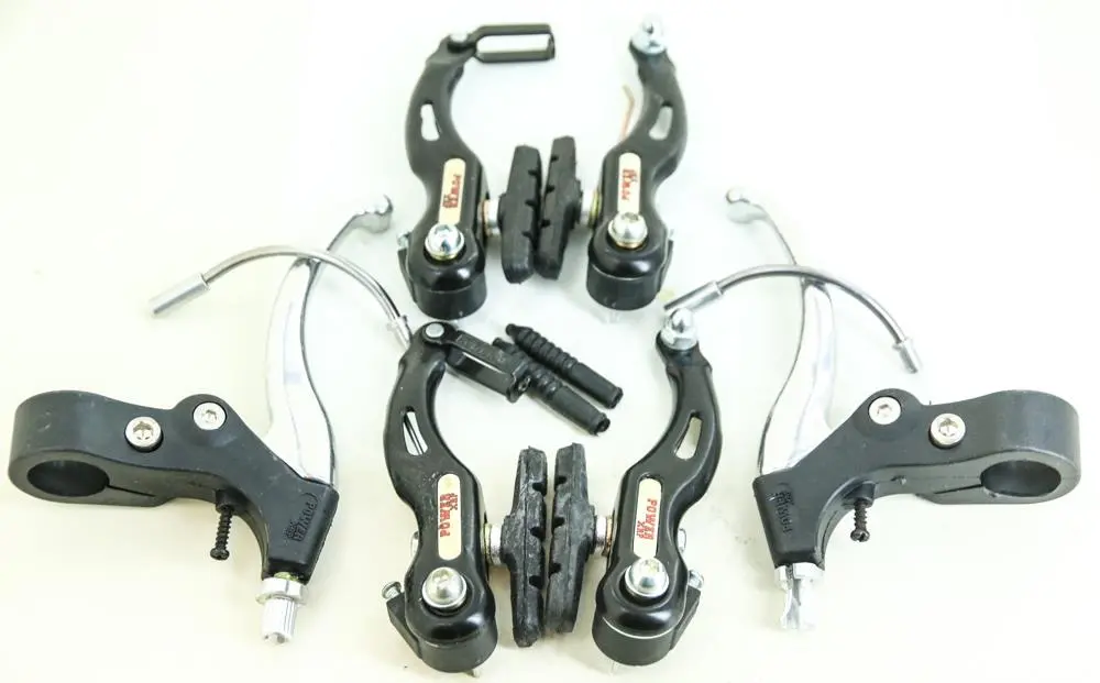 Power V Brake Linear Pull Brakeset + Levers Black Mtb Hybrid Bike F  + R New 1