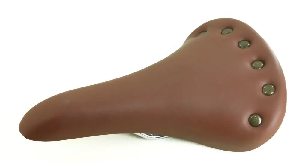 Brown Hybrid Urban Commuter Hybrid Bike Saddle Seat Brown Riveted New 1
