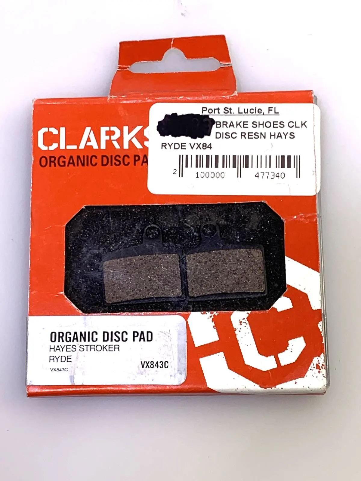 Clarks Vx843c Hayes Stroker Ryde Organic Disc Pad New Old Stock 1