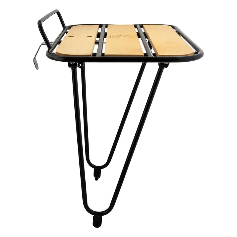 Minoura Kcl-4Fb Gamoh Pouteur Black Heavy Duty Front Rack With Wood 1