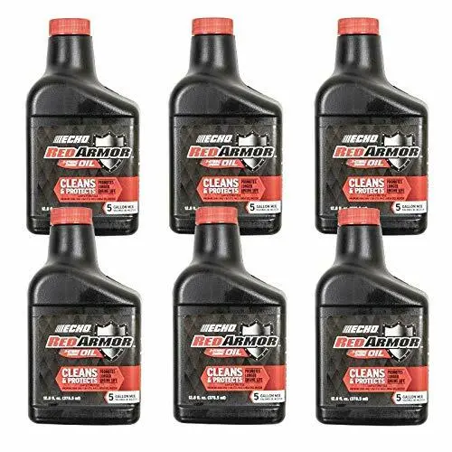 (6 Pack) 13 Oz: 5 Gallon Mix Echo Red Armor 2-Cycle Oil 6550005 1