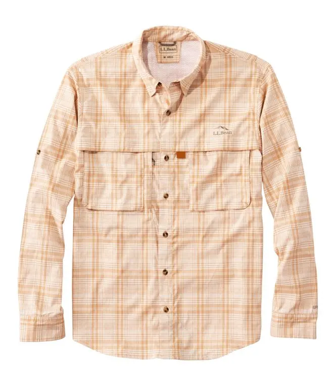 Tropicwear Long-Sleeve Plaid Shirt for Men – Woven Cotton Blend