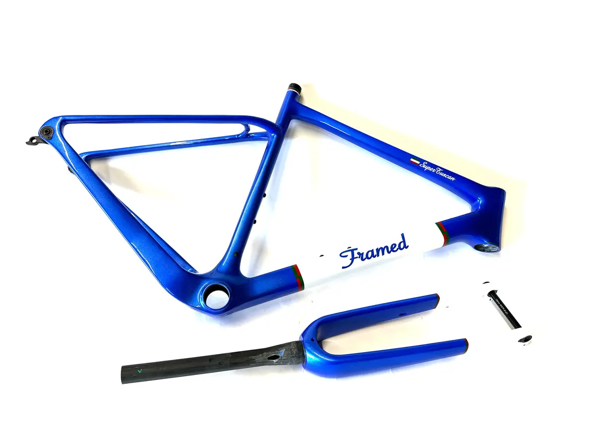 Framed 700C Super Tuscan Carbon Disc 54Cm M Gravel Carbon Blue Frame / Fork Blem 1