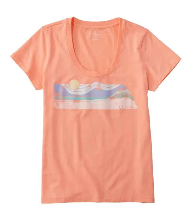 Soft Stretch Supima Tee Scoopneck Short Sleeve Graphic Women's Regular 1