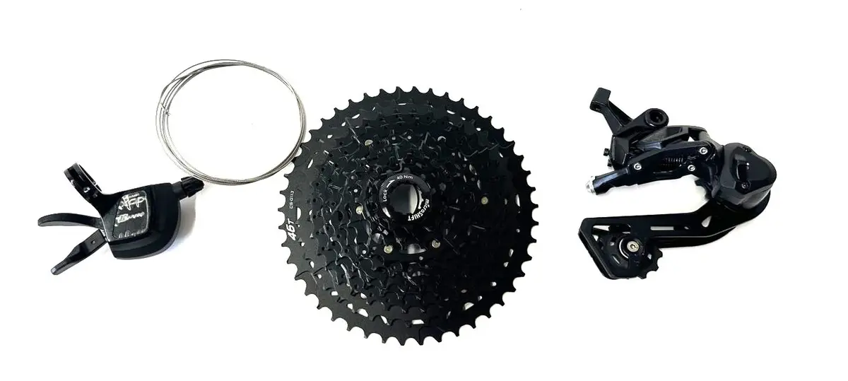 3 Piece Shift Kit Microshift Xcd 11 Spd 11-46T Cassette, Rear Der, Shifter 1