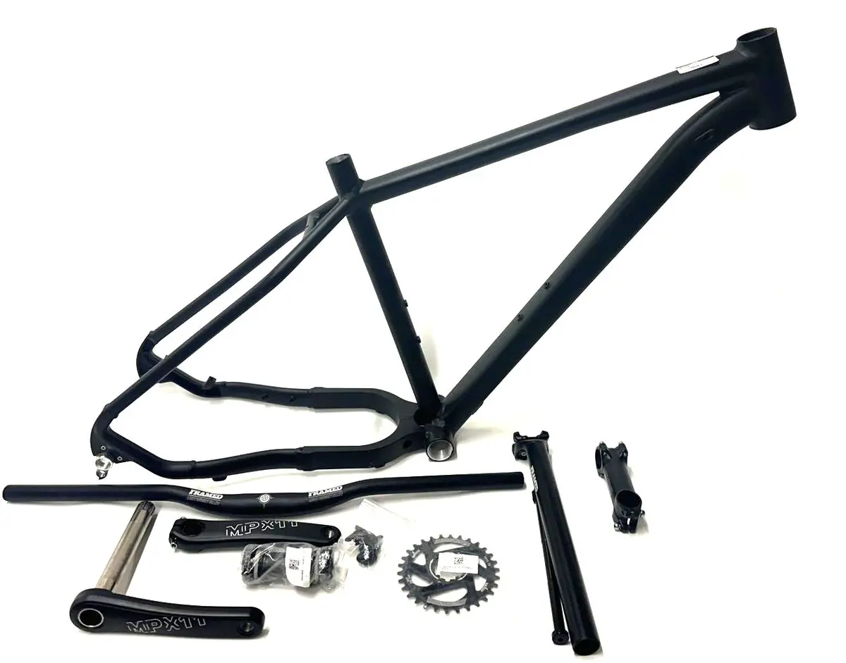 Fat Bike 18" Frame 26" 197Mm Thru Axle Disc + Cranks + Bb + Handlebar + Stem 1