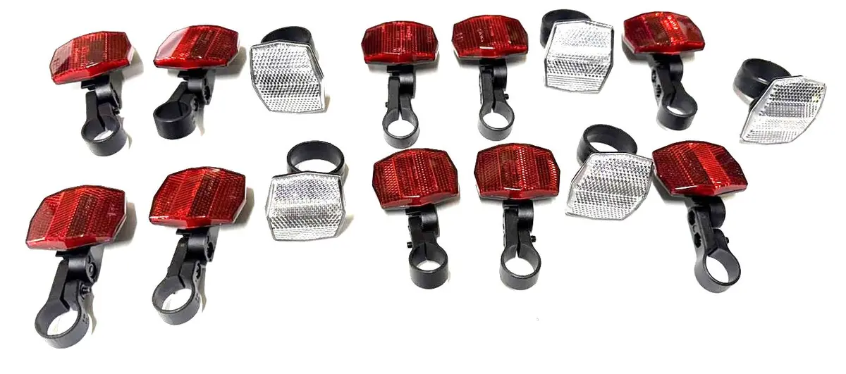 Lot Of 5 Safety Reflector Set For Handlebar 31.8Mm & Seat Stays  Kids Adult Bike 1