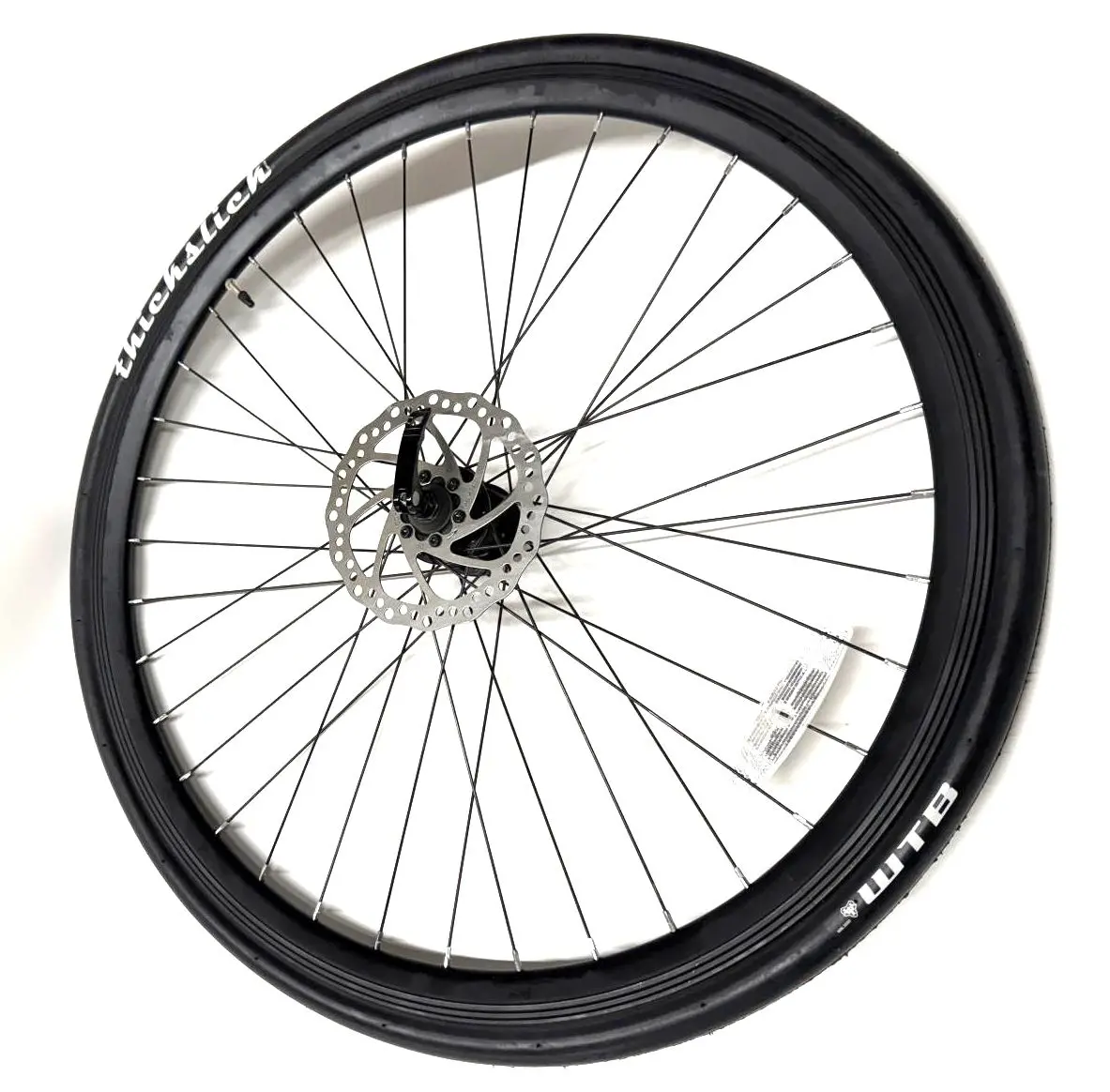 Front Qr Alloy Disc Aero Wheel 700C 36 Spoke + Thick Slick Wtb Tire And Rotor 1