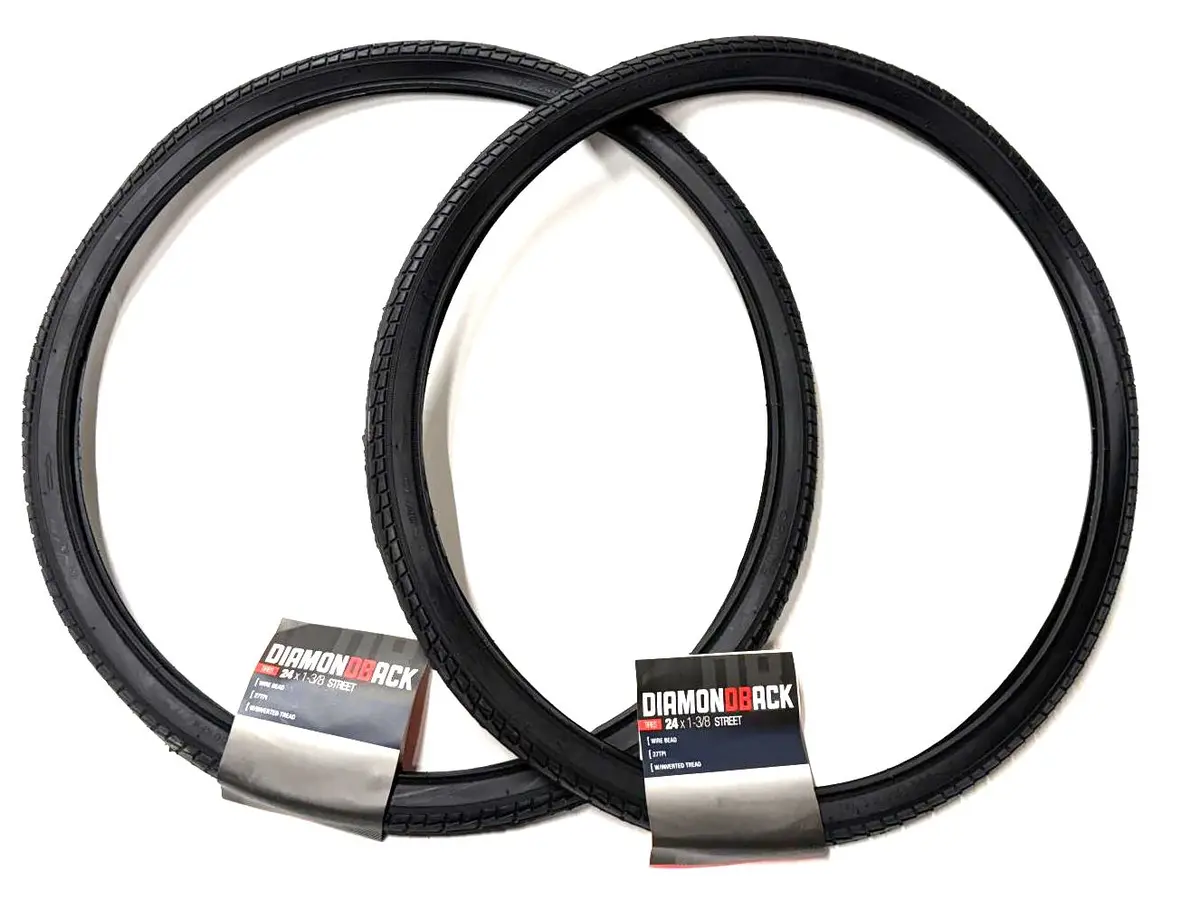 Pair (Lot Of 2) Diamondback Bike Bicycle Wheelchair Wire Bead 24 X 1 3/8"  Tires 1