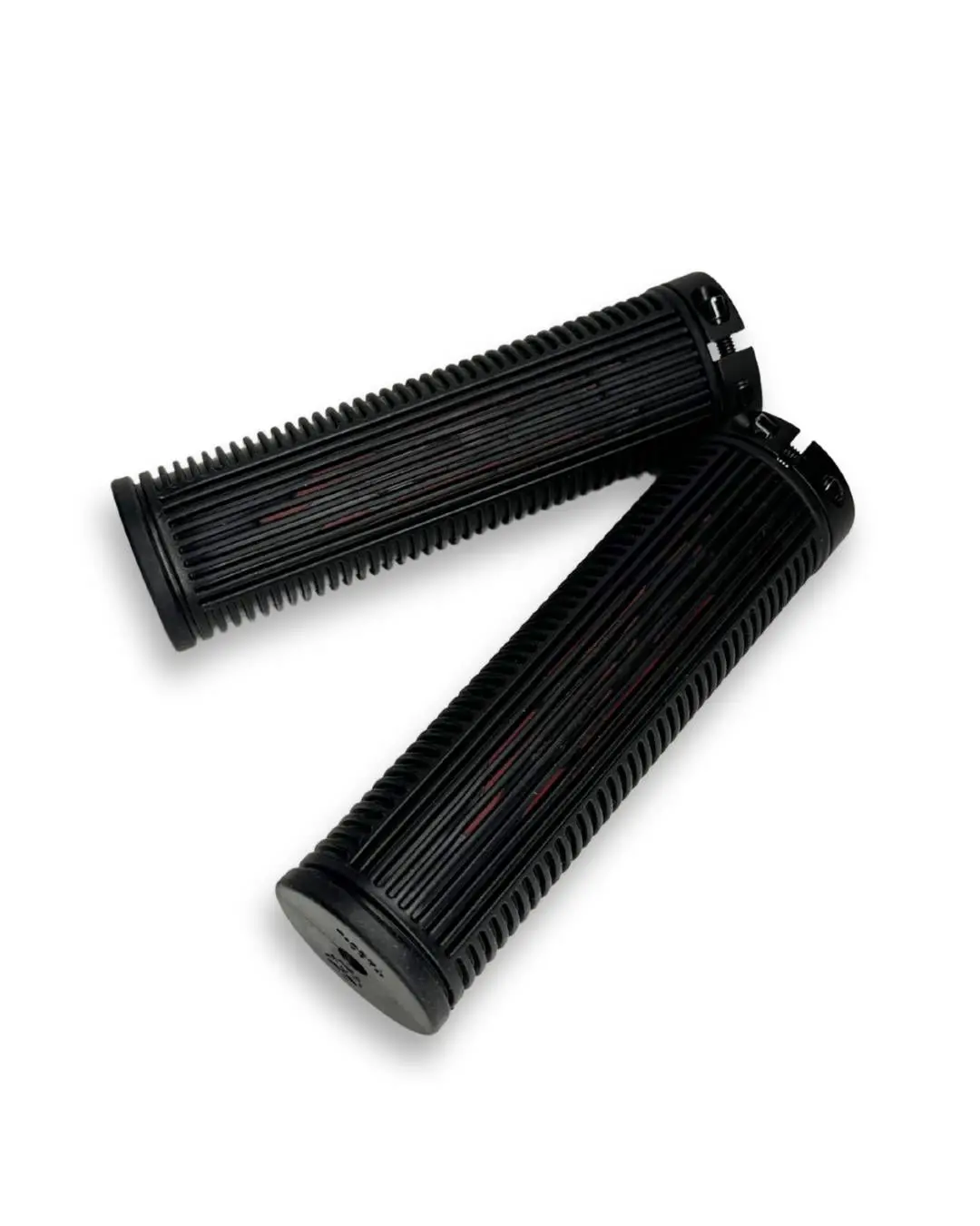 Lock-On Bike Grips 120Mm Ribbed Rubber Mtb Handlebar Single Clamp 1