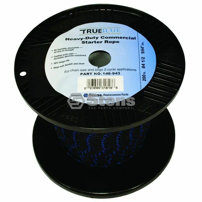 Stens #146-943 200' True Blue Starter Rope #4 1/2 Solid Braid 1