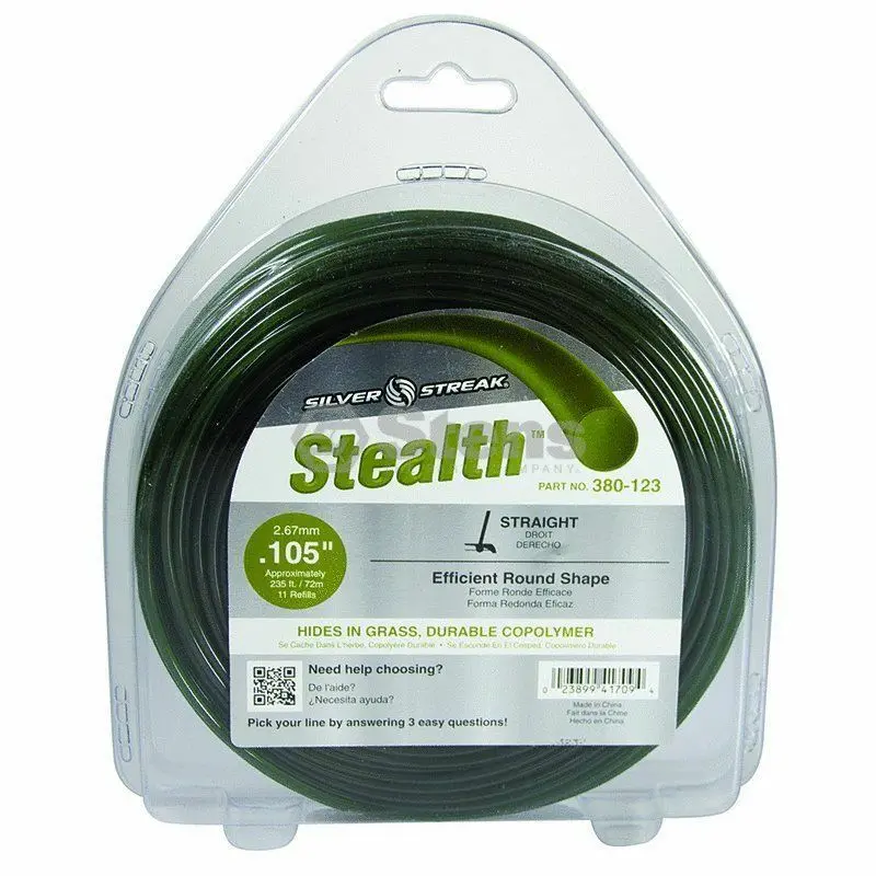 380-123 Stealth .105 Trimmer Line Stens Silver Streak 1Lb Donut (235Ft) 1
